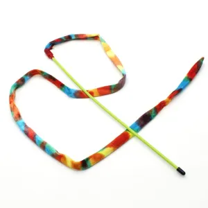Turkey fluff Cat Stick Healthy Funny Colorful Rod Teaser Wand Plastic Pet Toys for Cats Interactive Stick Cat Supplies