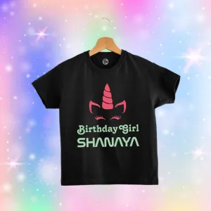 Unicorn T-Shirts - Custom Name Birthday Girl T-Shirt