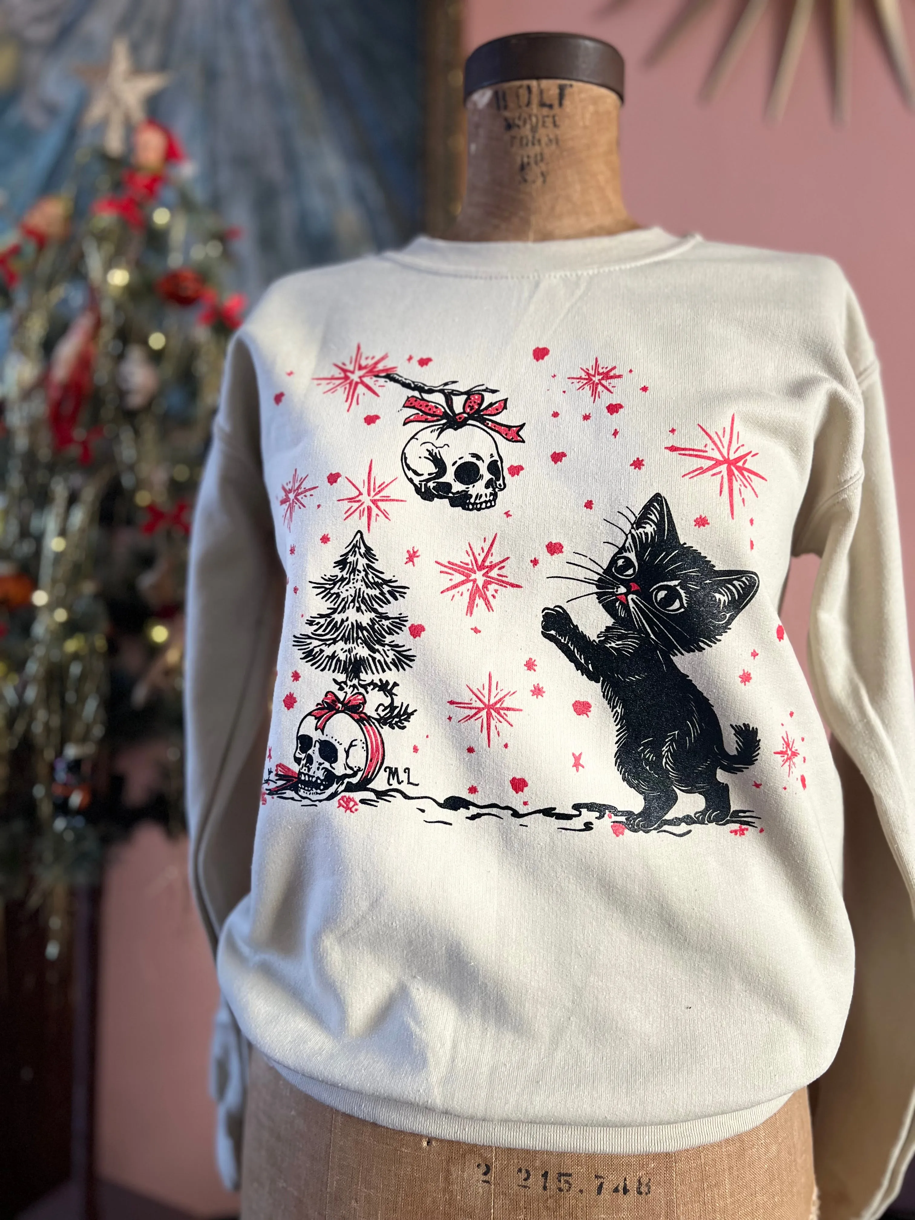 ＊UNISEX＊ I WISH YOU A MERRY CHRISTMAS SWEATSHIRTS *SAND