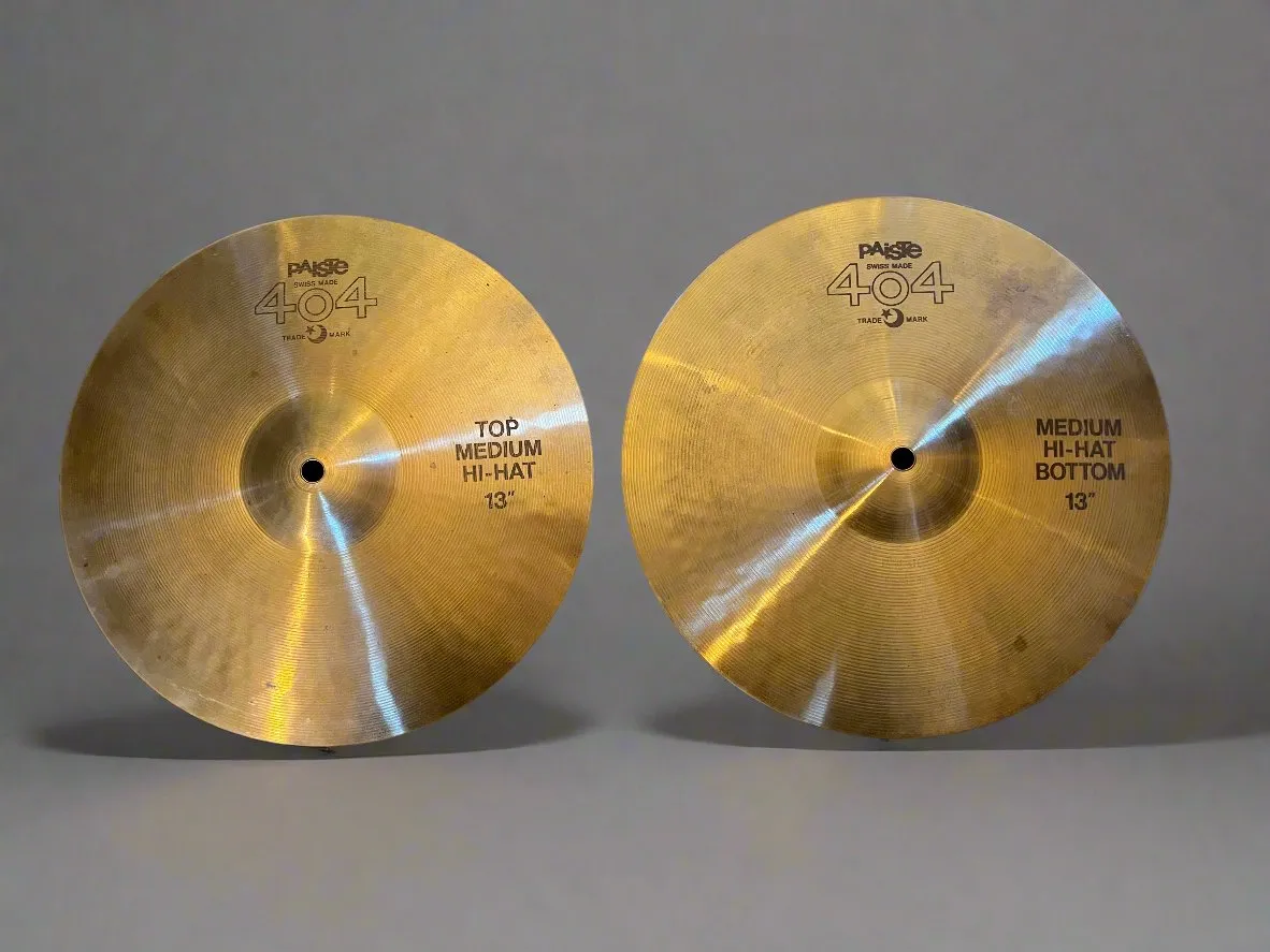 Used Paiste 404 Medium 13" Hi Hats T-518g B-664g