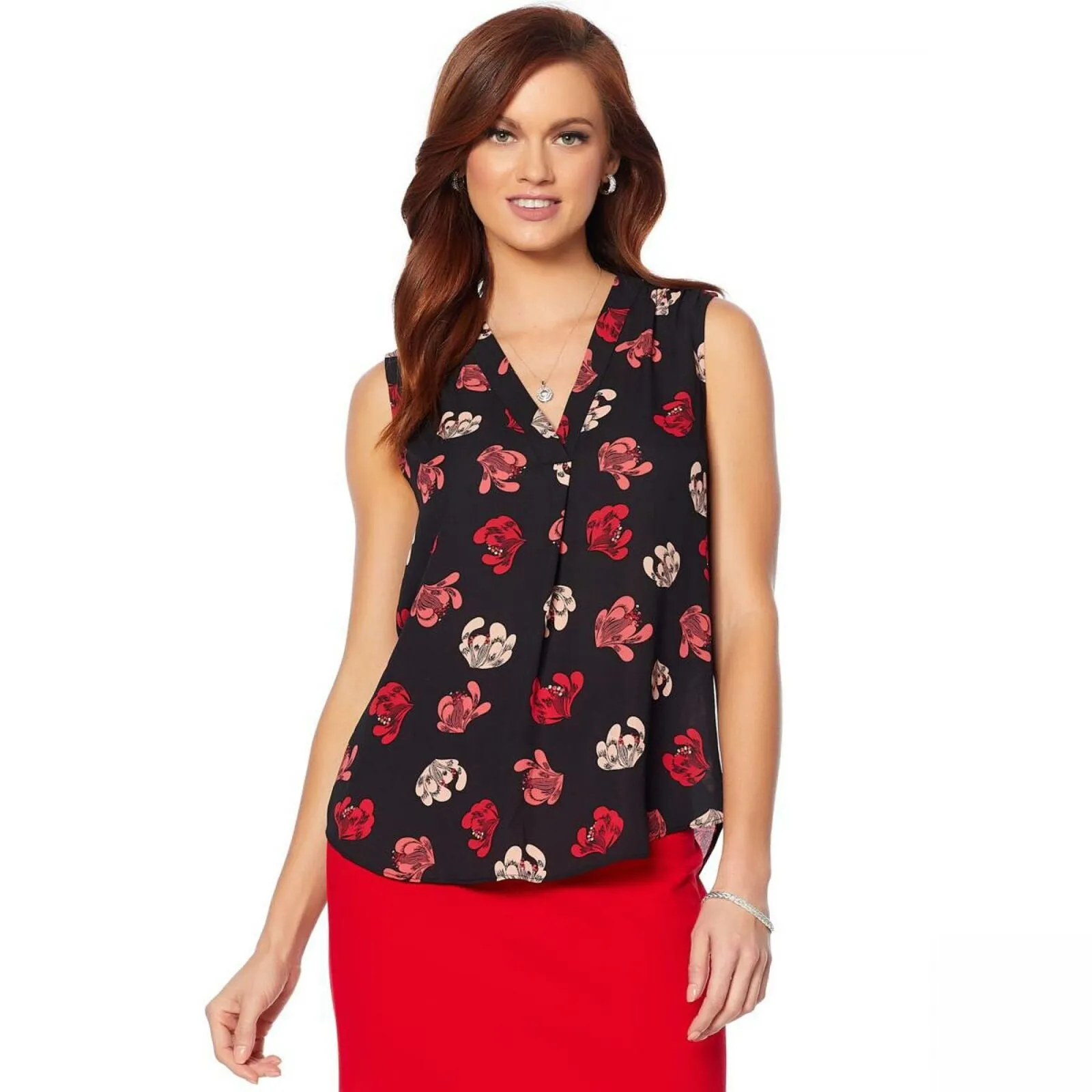 Vince Camuto Women's Pleat Front Tank Blouse