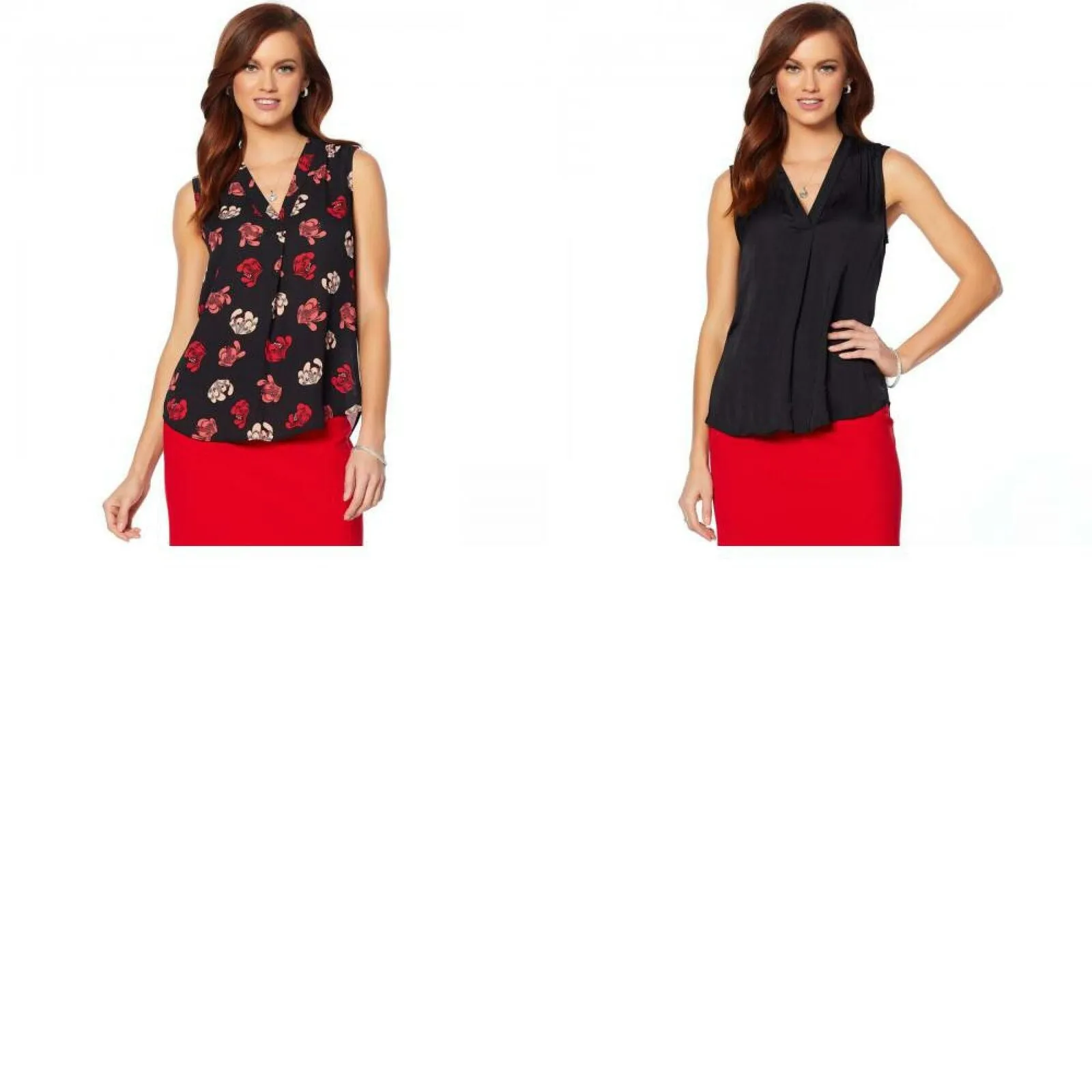 Vince Camuto Women's Pleat Front Tank Blouse