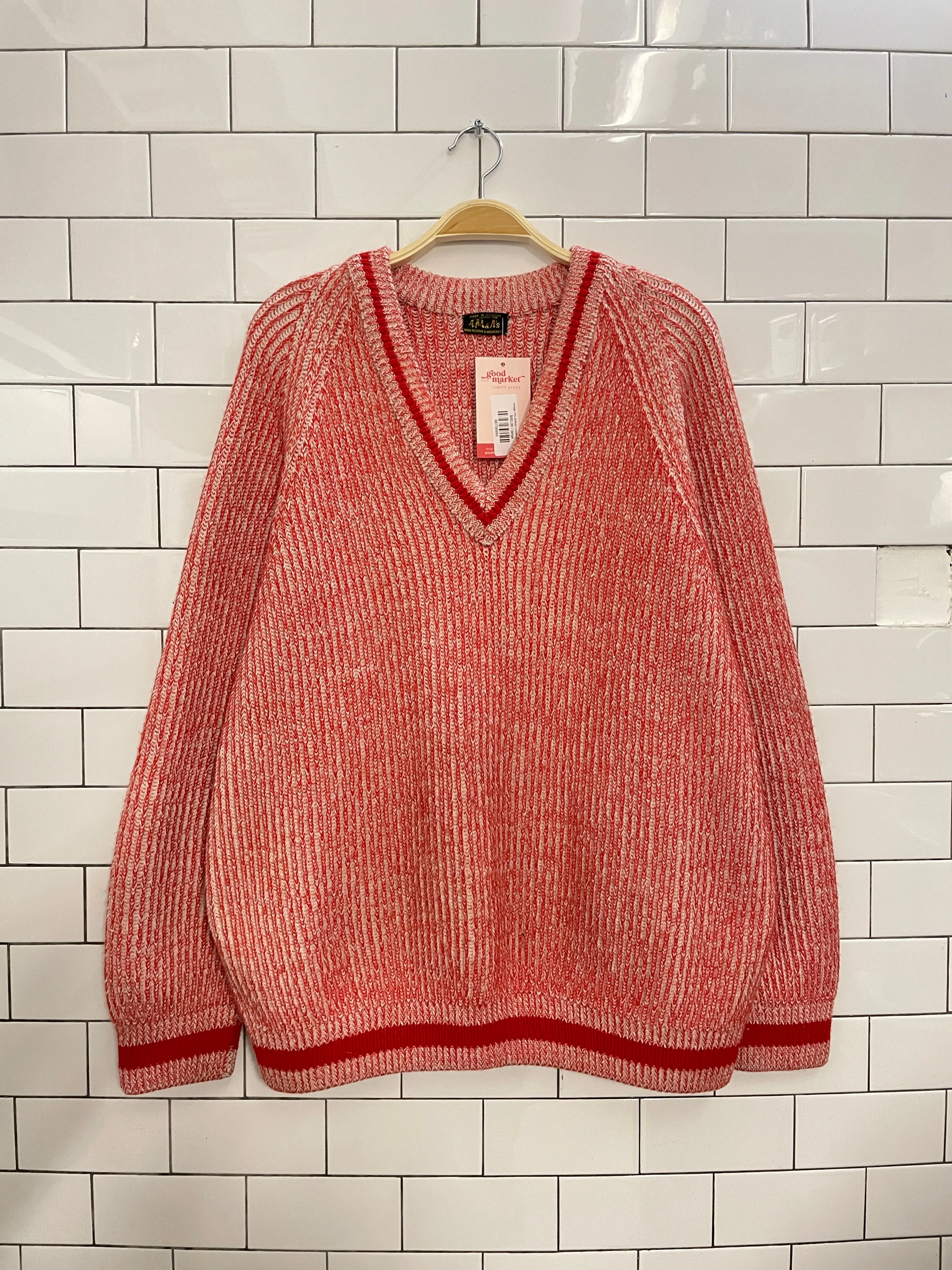vintage 70s am&a's v-neck knit sweater