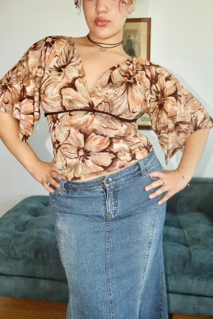 Vintage 90s Boho Split Sleeve Blouse (L)