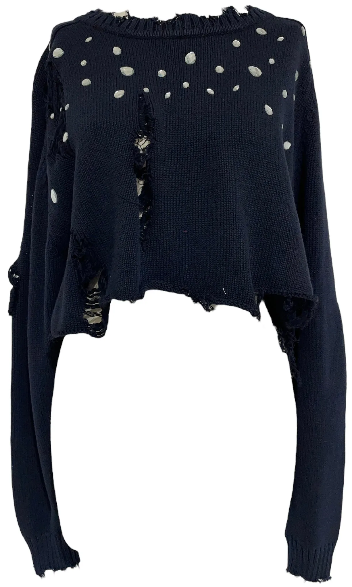 Vintage Cropped Bedazzled Sweater (S)