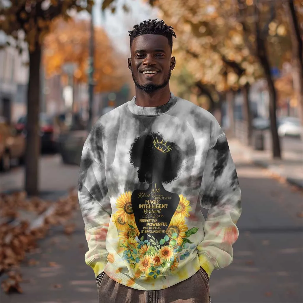 Vintage Flowers - I Am Black Queen Sweatshirt DT02