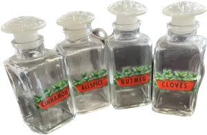 Vintage Glass Spice Jars