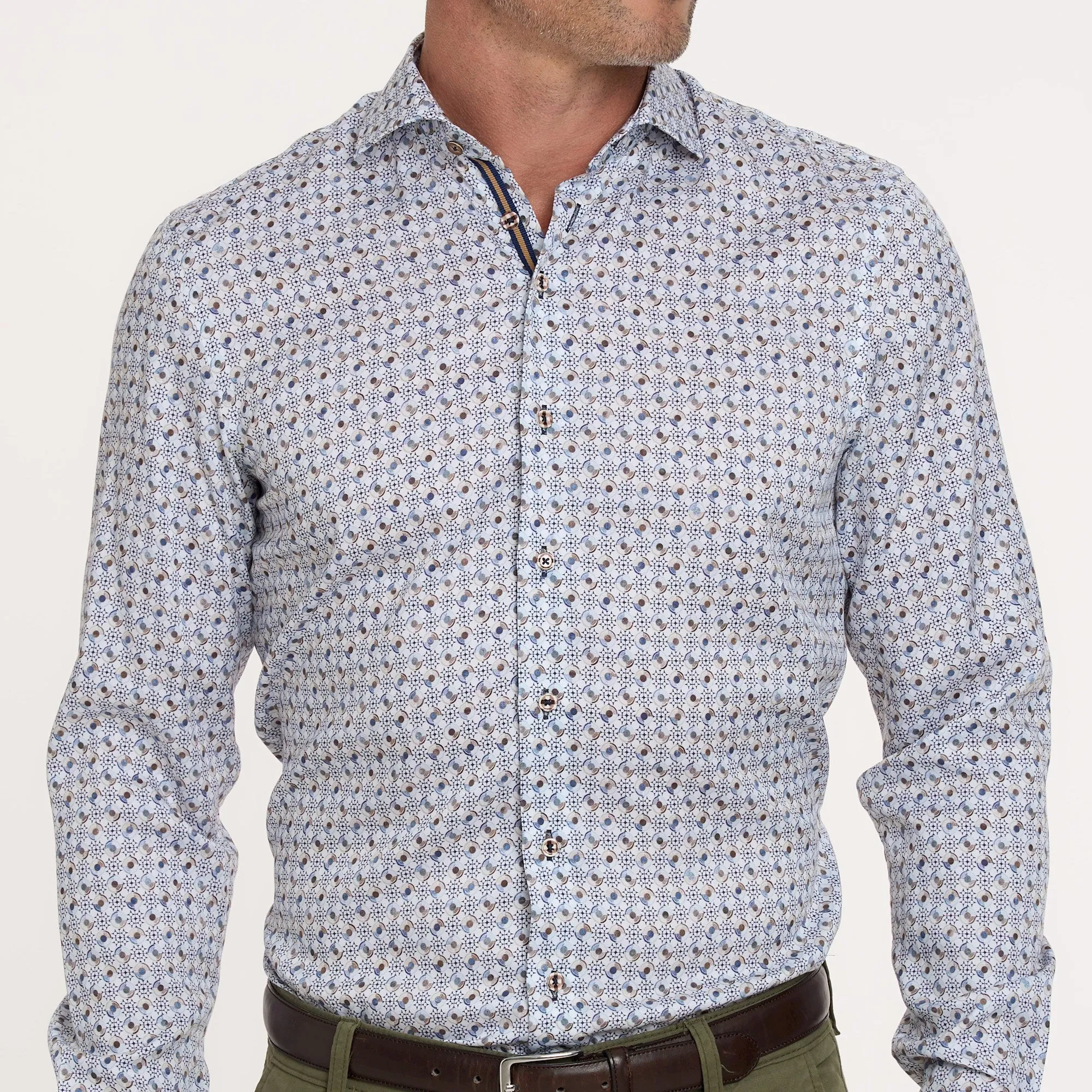 Wheel print tencel shirt