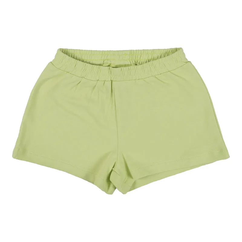 White & Green Cotton Shorts Set