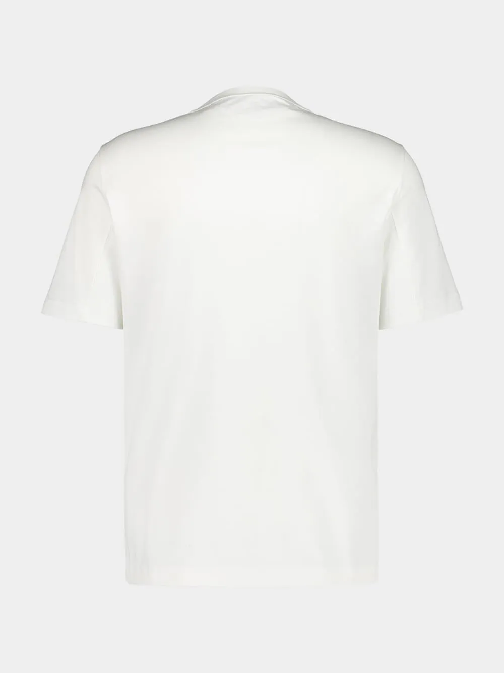 White Cotton Crew-Neck T-Shirt with Logo