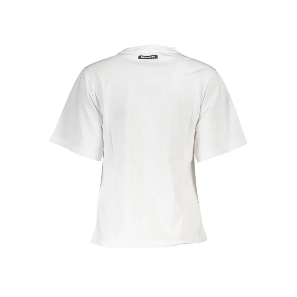 White Cotton Women T-Shirt
