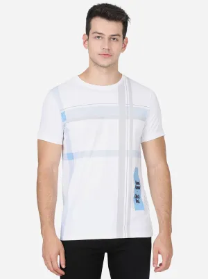 White Printed Slim Fit T-Shirt | JadeBlue
