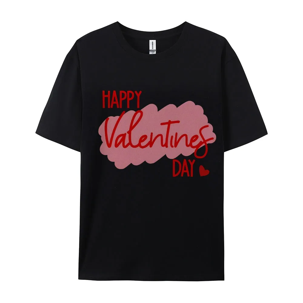 Women Happy Valentine's Day Print Graphic T-shirt