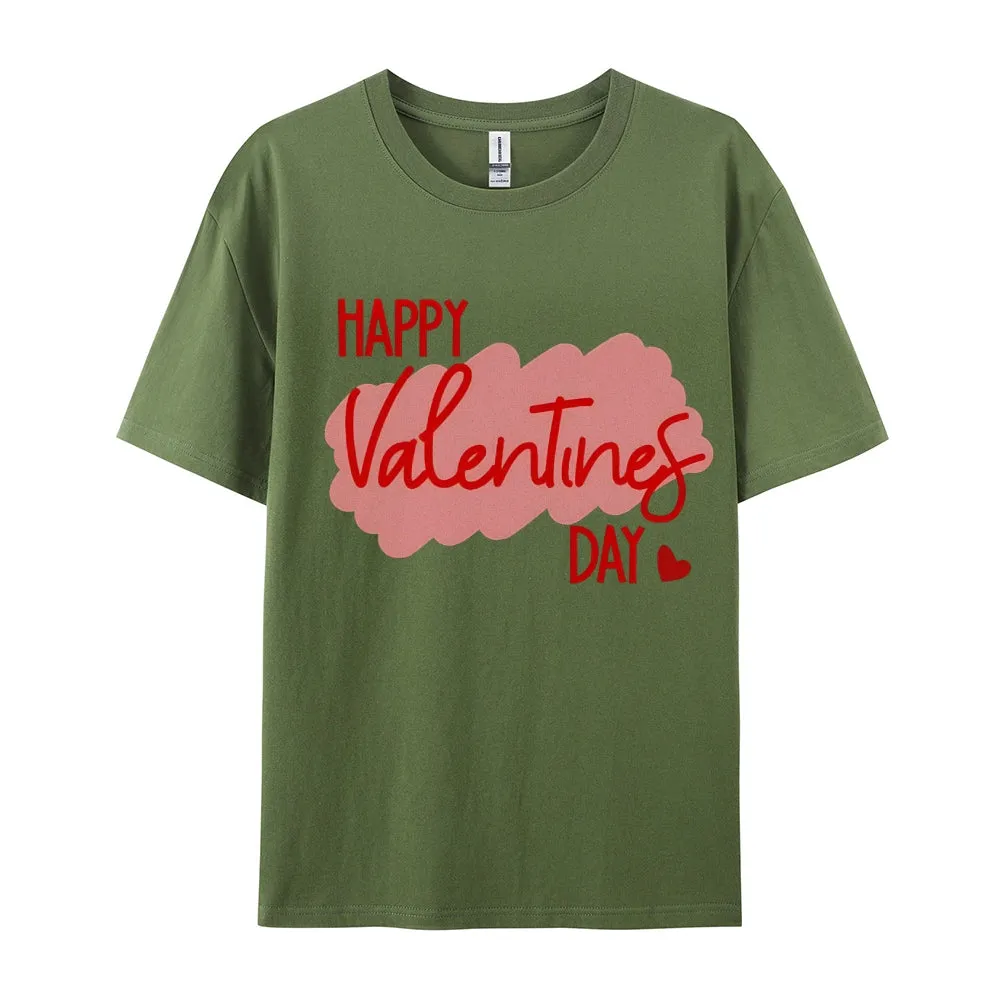 Women Happy Valentine's Day Print Graphic T-shirt