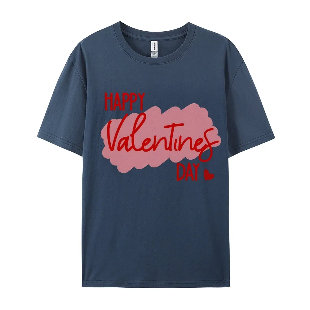 Women Happy Valentine's Day Print Graphic T-shirt