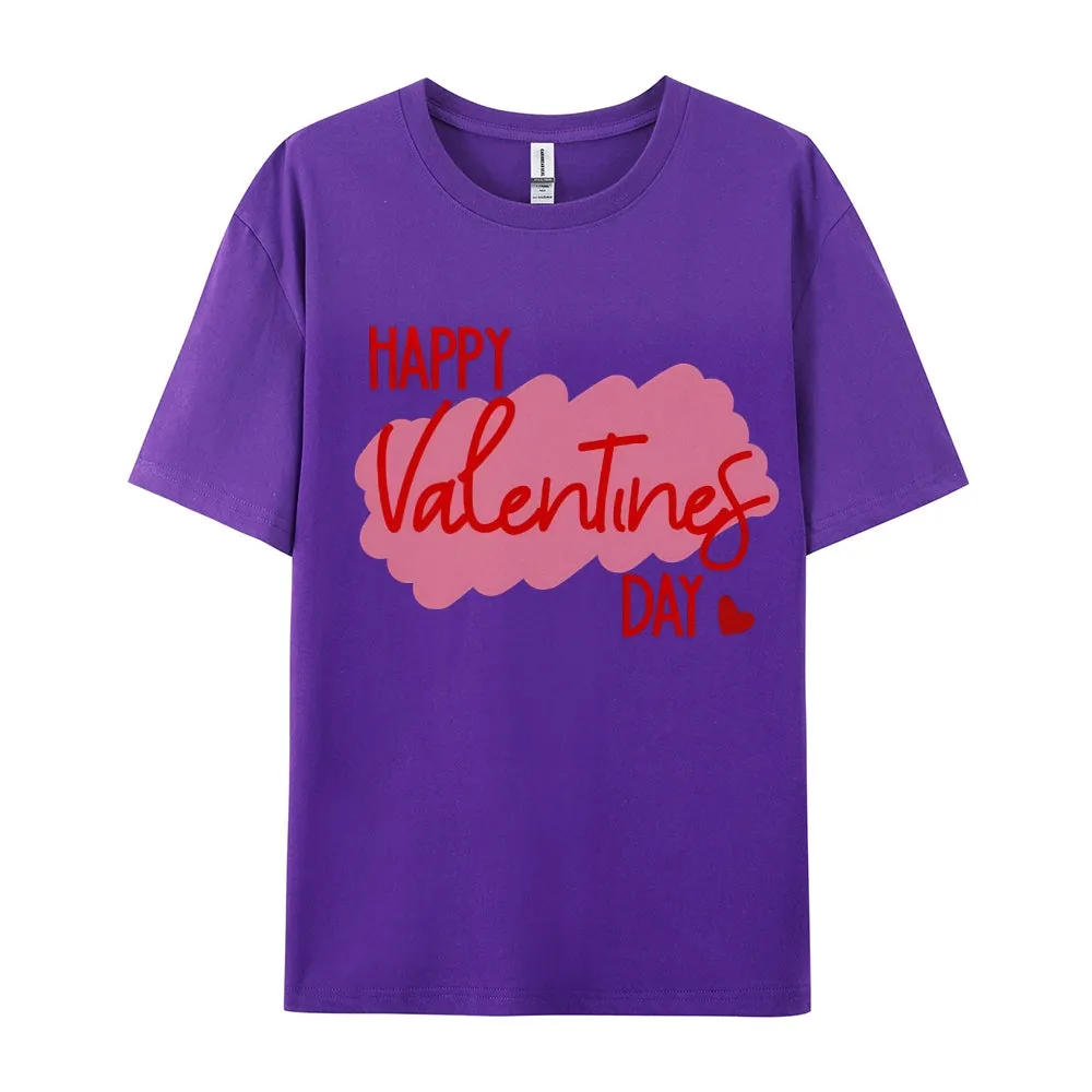 Women Happy Valentine's Day Print Graphic T-shirt