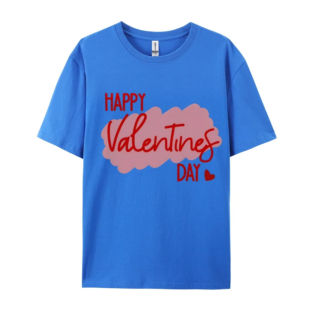Women Happy Valentine's Day Print Graphic T-shirt