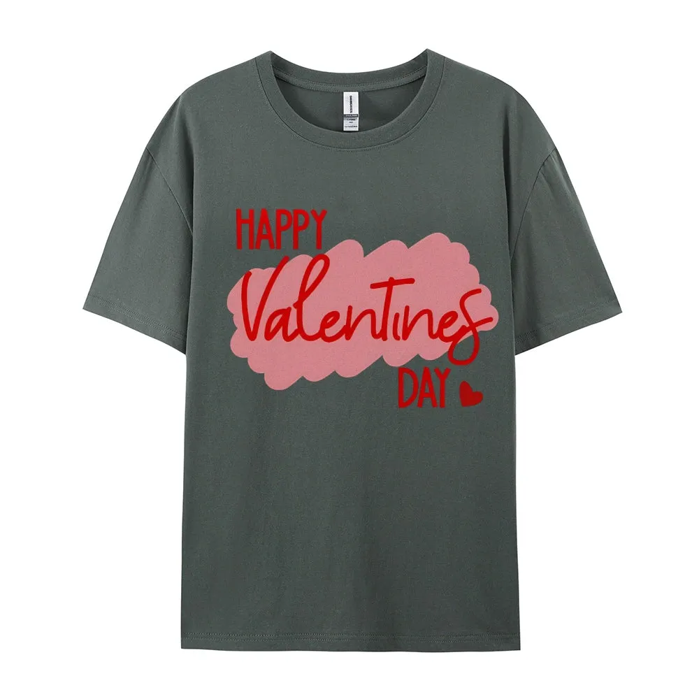 Women Happy Valentine's Day Print Graphic T-shirt