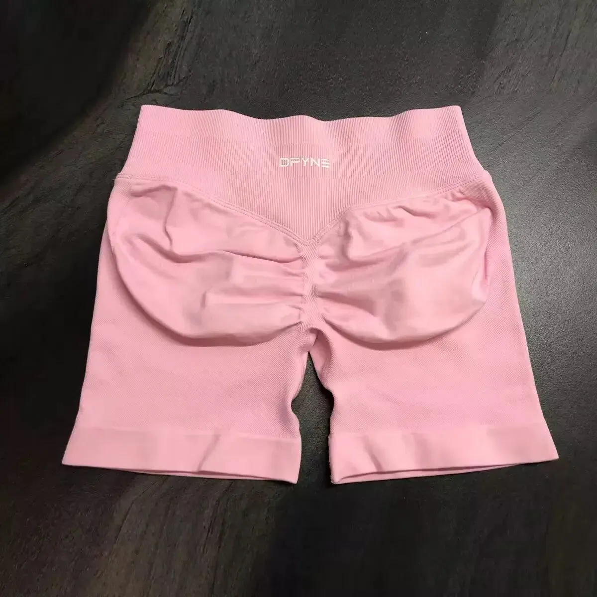 Women Impact Shorts Ribbed Waist Yoga Shorts Seamless Scrunch Bum Workout Gym Shorts Booty Running Shorts