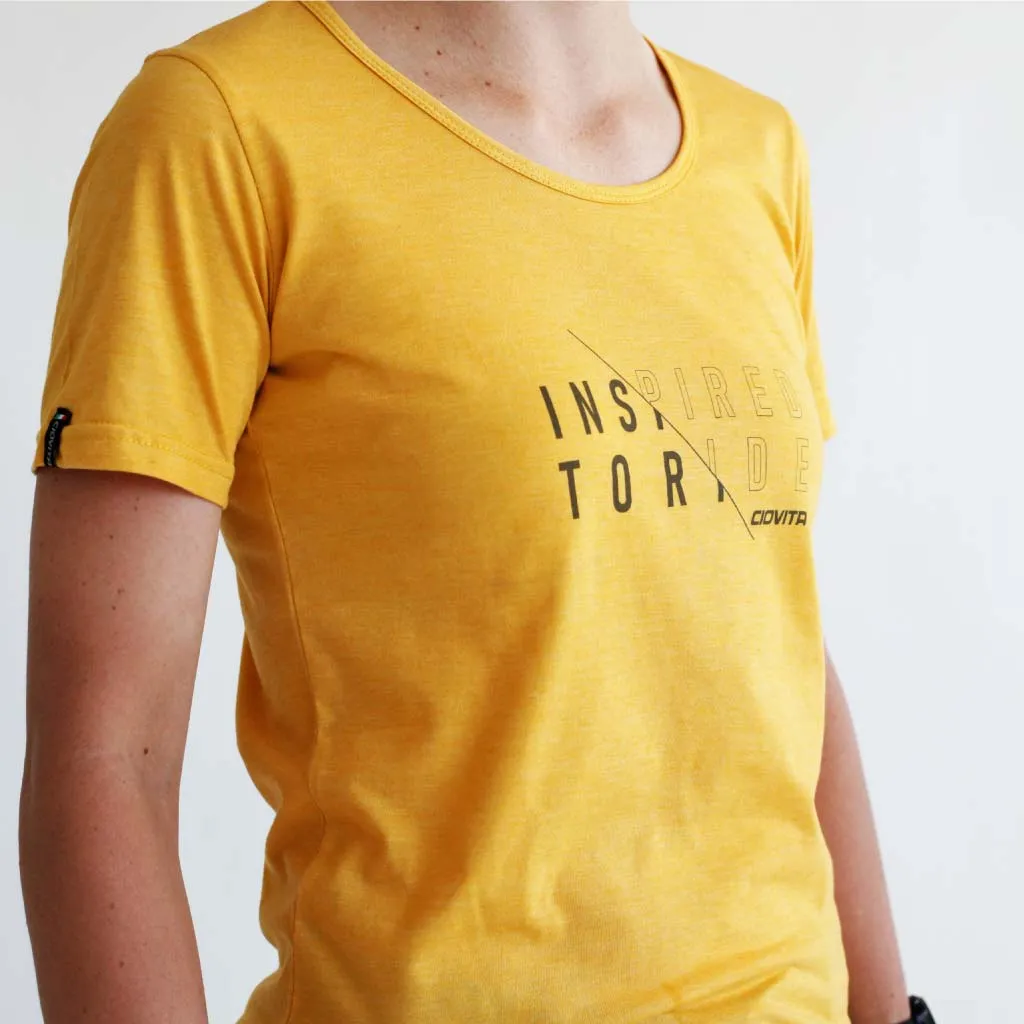 Women's Doppio Recycled T Shirt (Mustard)
