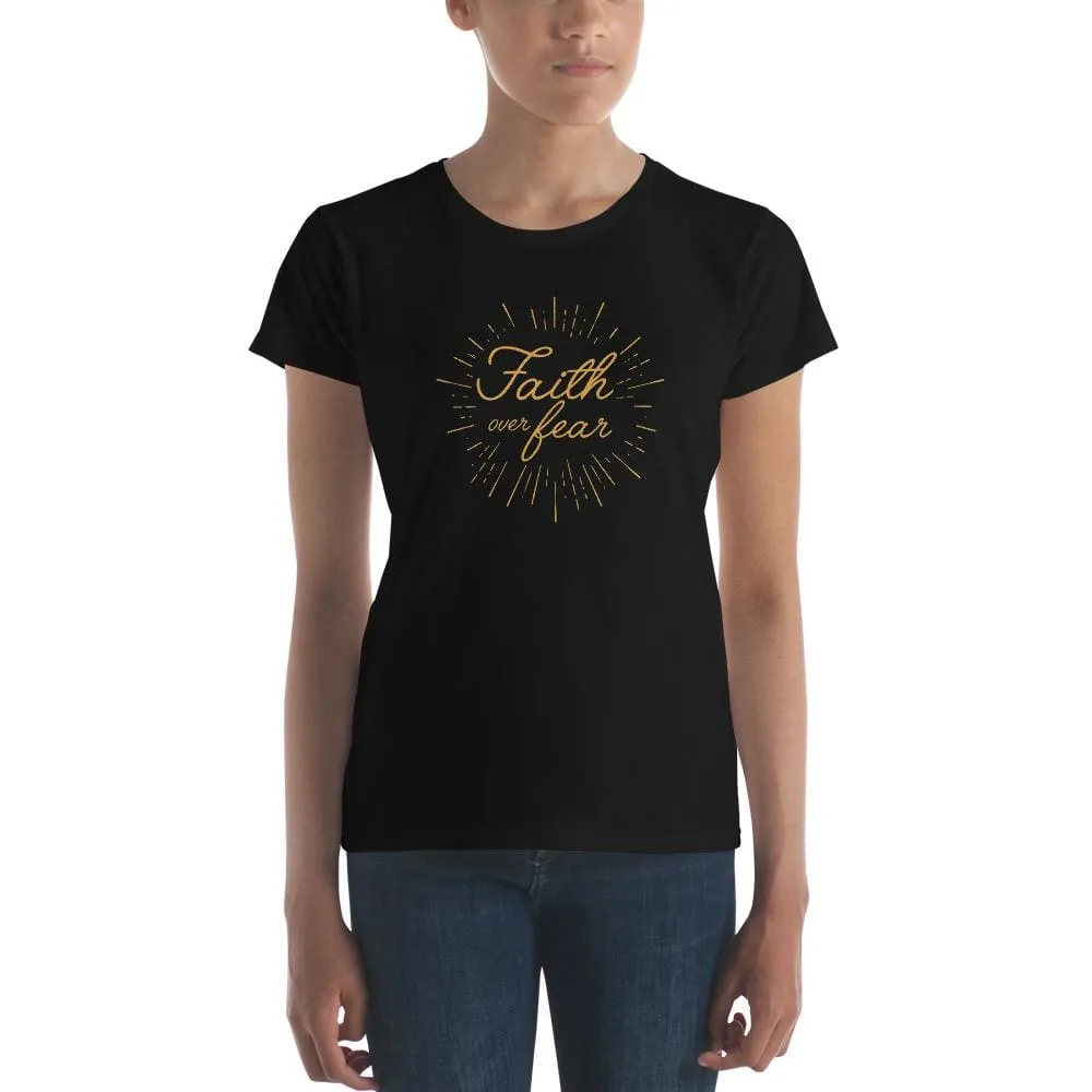 Women's Faith over Fear Burst Christian T-Shirt