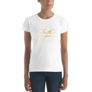 Women's Faith over Fear Burst Christian T-Shirt