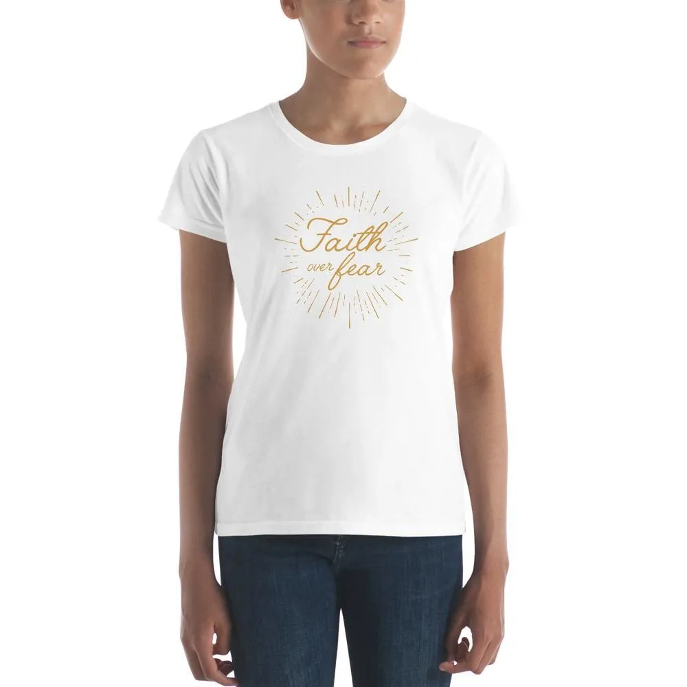 Women's Faith over Fear Burst Christian T-Shirt
