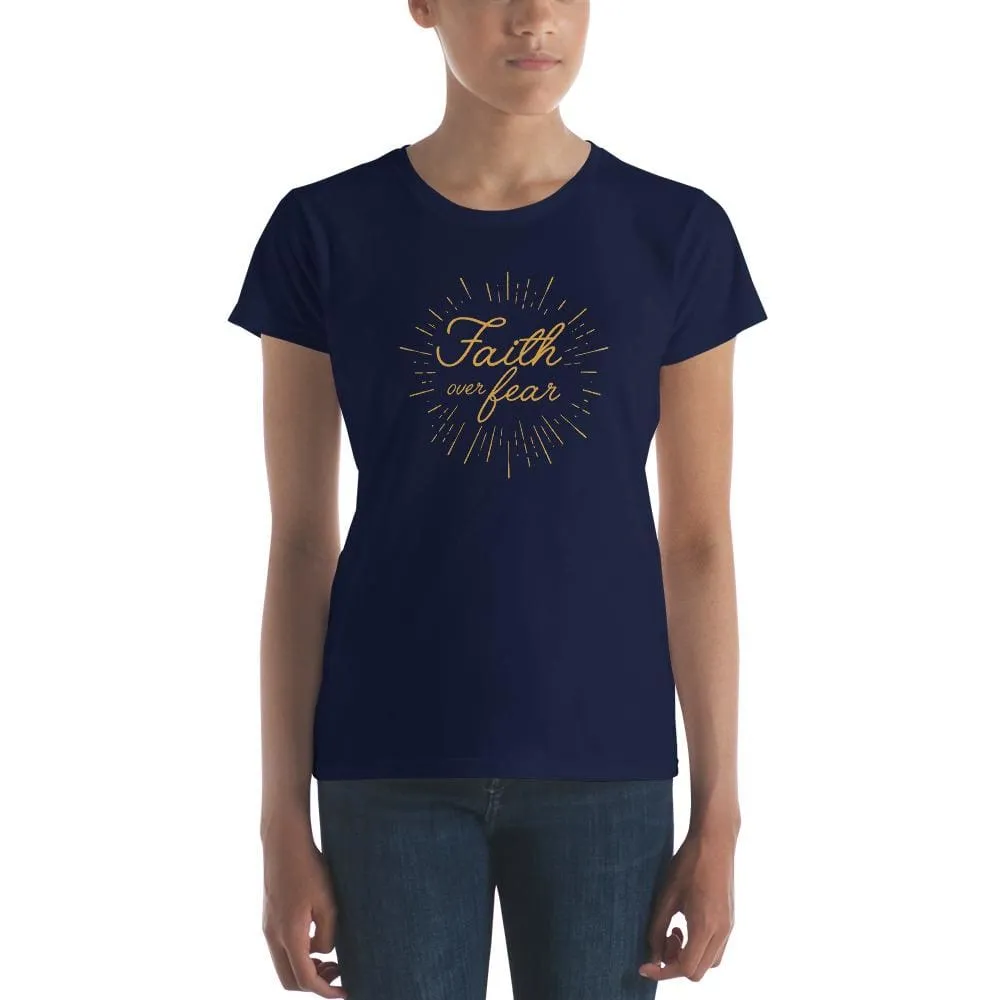 Women's Faith over Fear Burst Christian T-Shirt