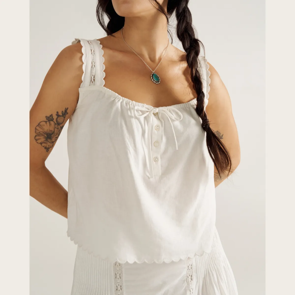 Women's Linen Artisanal Tank