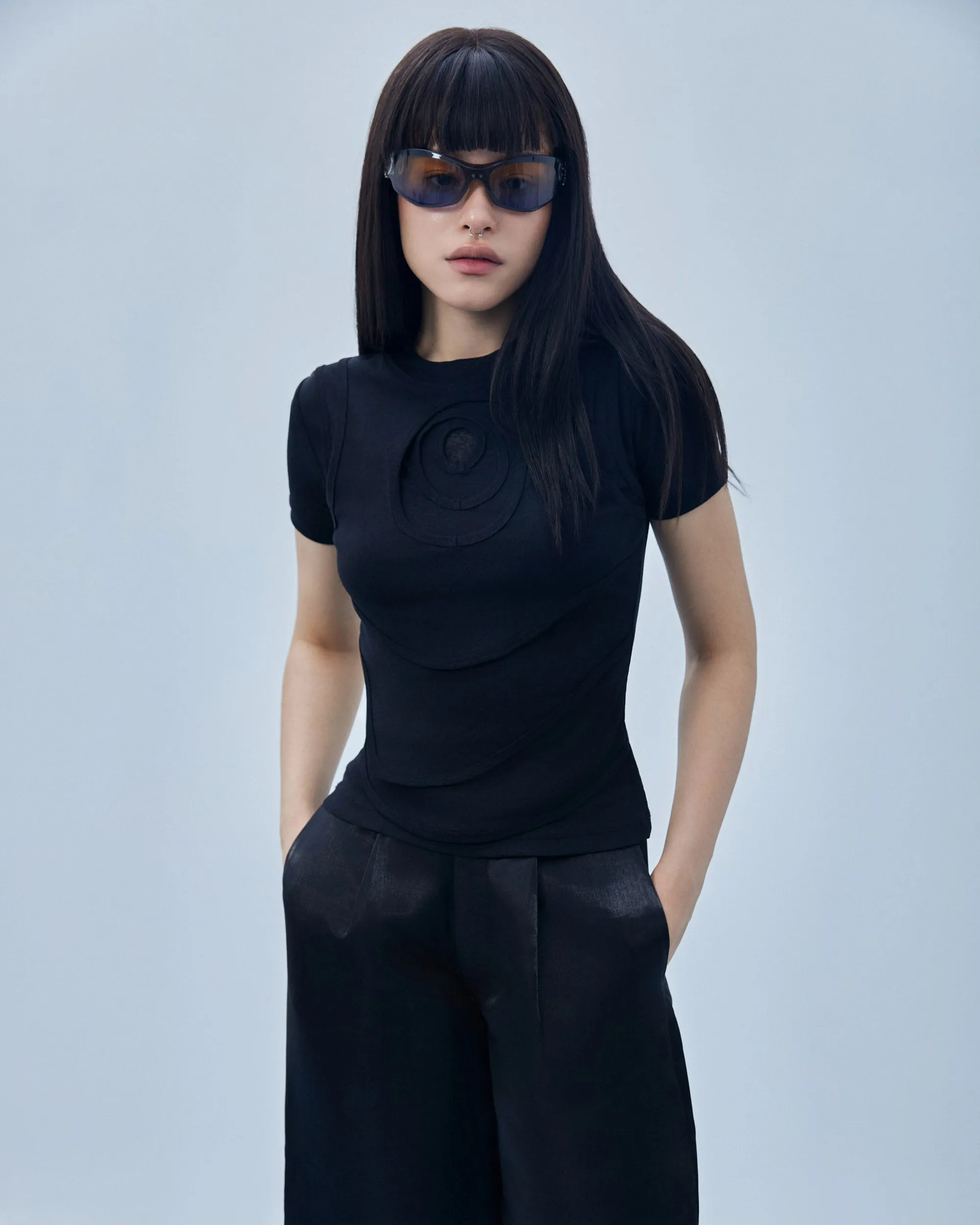 WOMEN'S MULTI-LAYER HUG SHIRT | BLACK