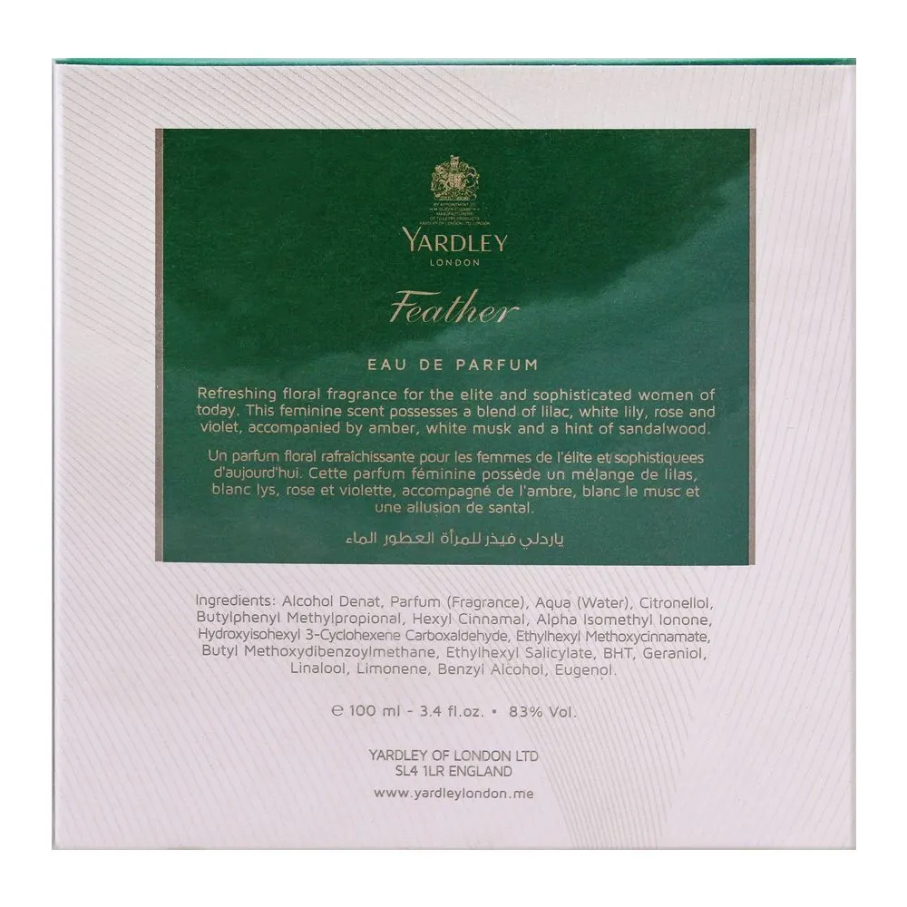 Yardley Feather Eau De Parfum, 100ml | United Kingdom | Fragrance For Women